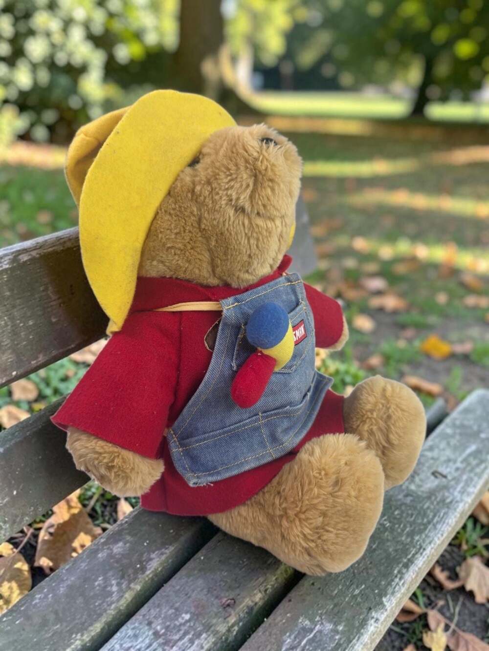 Vintage Sears Craftsman Paddington Bear Plush Toy with Apron and Tools